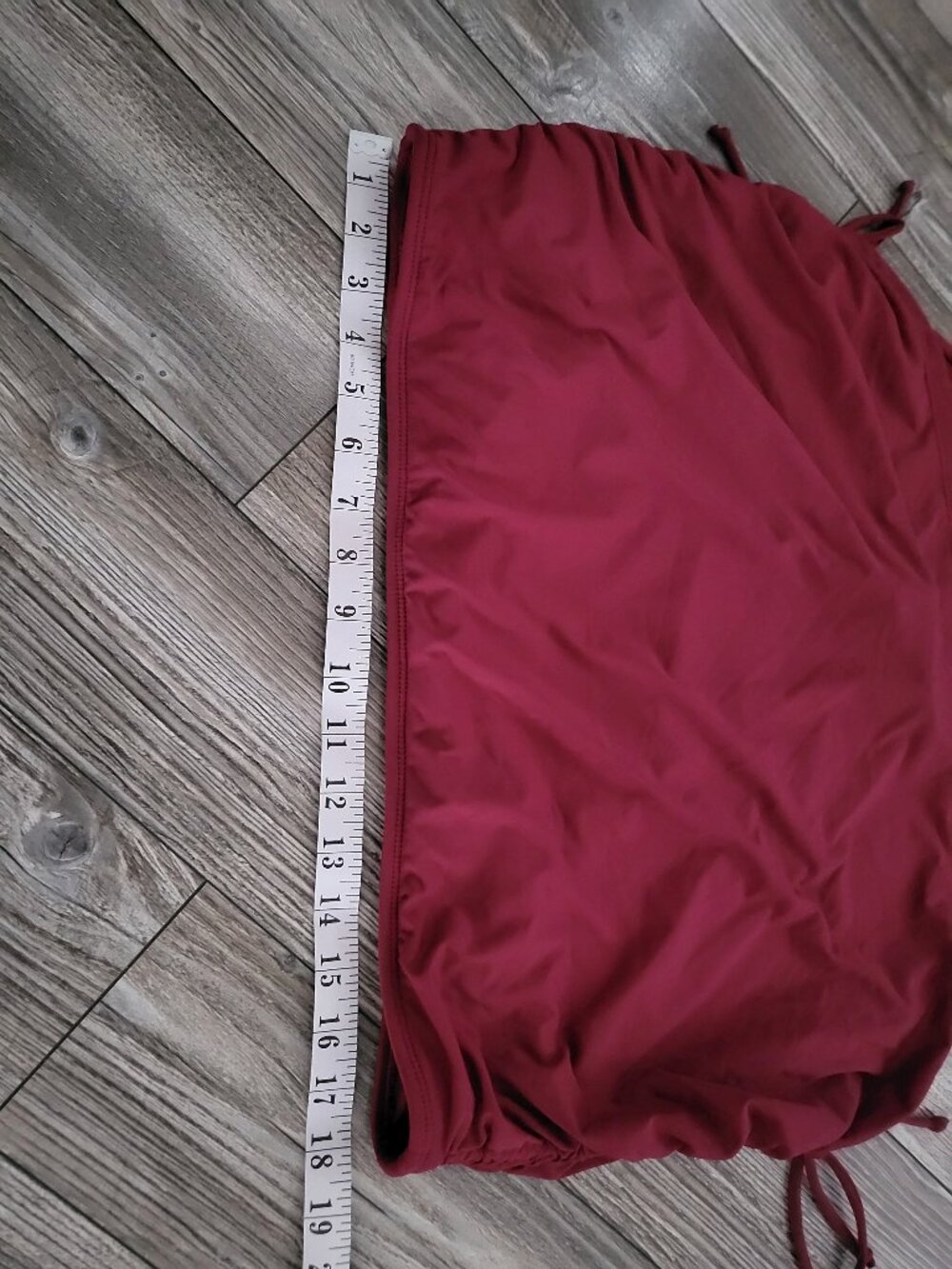 Maroon Ruched Swim Skirt Bikini Bottom 16 - Picture 5 of 10